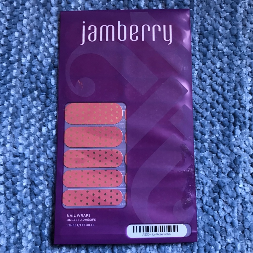 Jamberry Nail Wraps - Icy Rose Polka
